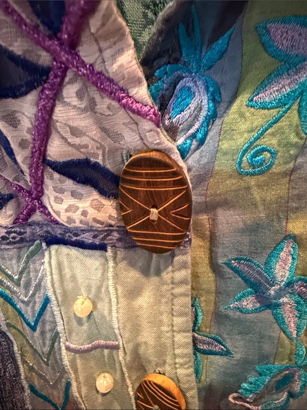 Anage Multicolor Embroidered Patchwork Jacket size medium - Picture 3 of 6